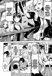 1boy 6+girls 6girls ann_takamaki black_and_white comic female harem haru_okumura hifumi_togo makoto_niijima multiple_boys multiple_girls nude nude_female persona persona_5 ren_amamiya sadayo_kawakami sex tachibana_omina tae_takemi tagme