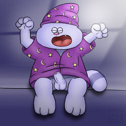 anthro bear cartoon_network cat chowder chowder_(character) chowder_(series) furry hybrid male male_only male_solo pajamas solo tagme yawn yawning