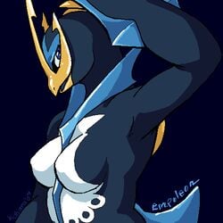 anthro breasts color empoleon female female_only kittiara nude pokemon side_view solo tagme