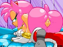 amy_rose back_view beige_skin boots color female female_only fur furry hedgehog monkeyxflash pink_fur skin solo sonic_(series) vulva