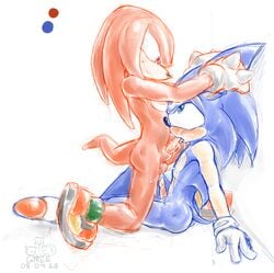 anthro echidna fellatio fur gloves gree hedgehog interspecies knuckles_the_echidna male male_only mammal monotreme multiple_males nude oral side_view sonic_(series) sonic_3 sonic_the_hedgehog sonic_the_hedgehog_(series) sonic_the_hedgehog_3