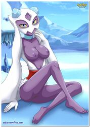 anthro blue_eyes breasts female froslass nintendo nude palcomix pokemon pokepornlive purple_skin pussy tagme