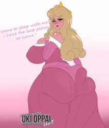 1girls ass_grab ass_in_dress aurora_(sleeping_beauty) bare_shoulders big_ass big_breasts blonde_hair blushing bragging bubble_ass bubble_butt bursting_breasts cleavage crown curly_hair curvaceous disney disney_princess dress english_text fat_ass female female_only grabbing_own_ass hand_on_ass hand_on_breast huge_ass imminent_sex lipstick looking_at_viewer looking_back massive_ass nipple_bulge okioppai pawg pink_background pink_dress pink_skin princess princess_dress royalty seducing seductive seductive_look seductive_smile showing_off_ass simple_background sleeping_beauty_(1959_film) solo thick_thighs voluptuous watermark wide_hips