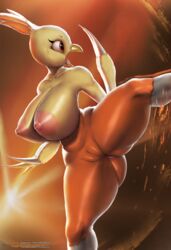 1girls 2020 anthro anus areolae ass avian beak big_breasts bird breasts claws combusken digital_media_(artwork) female hi_res huge_breasts nintendo nipples open_beak open_mouth original_character patreon plump_labia pokémon_(species) pokemon pokemon_rse pussy solo spread_legs spreading text thick_thighs thousandfoldfeathers url video_games watermark wide_hips