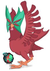 ambiguous_gender animal_genitalia araphre_(artist) avian beak cloaca crema_(company) feathers feral genitals granpah_(temtem) presenting solo temtem temtem_(species) video_games wings