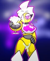 1girls 2024 cum cum_in_pussy cum_on_face female_focus female_only fireworks geometry_dash glass meme meme_reference new_year pink_eyes robot robot_girl trianna_(yellolight) white_hair yellolight yellow_body