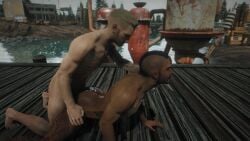 2boys 3d abs anal anal_sex animated arms_held_back being_watched bent_forward black_hair blonde_hair clouds cum cum_in_ass cum_inside cum_on_chest dock doggy_style erect_nipples erect_while_penetrated erection facial_hair fallout_4 female follout follout_4 fucked_from_behind gay harbor human interracial light-skinned_male light_skin male male/male male_only malesub mohawk_(hairstyle) mp4 naked no_sound nude nude_male orgasm_from_anal pecs robert_joseph_maccready standing_doggy_style standing_sex submissive_male tagme tan-skinned_male tattoos thrusting_into_ass video watching_sex yaoi zeppelin