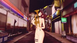 band_hat brass_instrument breasts brown_hair destination_calabria emirichu kk_guyyy licking licking_trumpet marching_band_hat nude outdoor_nudity outdoors sexually_suggestive tongue tongue_out trumpet youtube youtuber