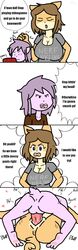 2019 4_fingers 4koma absurd_res anthro ass balls big_breasts blue_eyes bodily_fluids breasts brown_hair canid canine canis clothed clothing comic cum cum_inside darren_(mew_arts) domestic_dog dot_eyes duo english_text female fingers fist fully_clothed genital_fluids genitals hair heart hi_res huge_breasts humanoid_penis instant_loss june_(jinu) lying male mammal mating_press mew_arts_(artist) missionary_position nude on_back pawpads penetration penis pink_hair pussy rough_sex sex shiba_inu short_hair sound_effects spitz straight teeth_gap text toony vaginal_penetration video_games