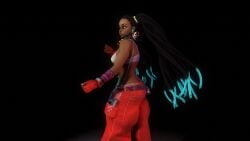 3d abs alternate_costume alternate_hairstyle animated dancing dark-skinned_female dark_skin ebony kimberly_jackson melanin midriff multicolored_hair street_fighter street_fighter_6 tagme video virt-a-mate virtamate