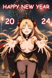 1female 1girl 1girls 2024 aerial_fireworks ai_generated blonde_hair blush breasts censored censored_nipples censored_pussy closed_eyes ereshkigal_(fate) fate/grand_order fate_(series) female female_focus female_only fireworks happy happy_female happy_new_year jibaku789 mosaic_censoring mosaic_censorship new_year new_year_2024 night nipples nude open_clothes open_clothing open_mouth outdoor outdoor_nudity outdoors pussy red_ribbon small_breasts smile solo solo_female solo_focus starry_sky two_side_up