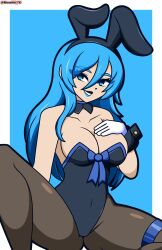 blue_eyes blue_hair breasts female female_only monolith_tk oc original original_character solo