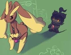 anthro being_watched blush female furry lopunny male marshadow masturbation mincheeto pokémon_(species) pokemon pokemon_(species) precum tagme