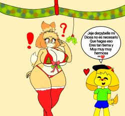 animal_crossing axelbros big_breasts breasts derpybelle female furry isabelle_(animal_crossing) thick_thighs wide_hips