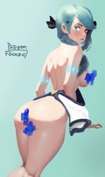 ass censored gwen_(league_of_legends) league_of_legends thick_legs thick_thighs thighs