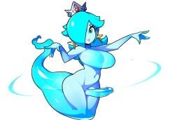 1futa 1girls ai_generated blue_eyes blue_hair blue_skin breasts cock crown erection floating full_body futa_only futanari ghost ghost_girl ghost_penis ghost_tail hair_over_one_eye mario_(series) novelai penis princess_rosalina simple_background solo solo_futa spirit tail translucent translucent_body translucent_penis white_background wisp