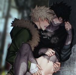 2boys anal anal_penetration anal_sex animal_ears bakugou_katsuki bite_mark bite_marks biting_own_lip boku_no_hero_academia clothed clothed_sex cross-eyed dabi eyes_crossed fangs gay gay_sex katsuki_bakugou light-skinned_male light_skin male male/male male_only male_penetrated male_penetrating male_penetrating_male my_hero_academia saika076 scars sharp_teeth spiky_hair standing standing_on_one_leg standing_sex todoroki_touya touya_todoroki villain visible_breath yaoi younger_penetrating_older