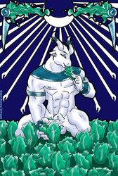 anthro balls bull deity egyptian_mythology erection lettuce male male_only min min_(deity) muscles penis sasuga solo