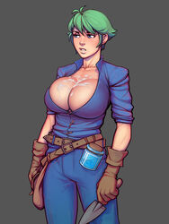 1futa 2d 2d_(artwork) big_breasts boobsgames breasts cum cum_on_breasts futa_only futanari game_cg gray_background grey_background krowly_mccormick krowly_mccormick_(futa) large_breasts light-skinned_futanari light_skin solo video_game_character video_game_franchise warlock_and_boobs