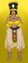 1girls alternate_version_available areola_slip bare_shoulders big_breasts black_hair bottomless bracer busty choker cleavage curvy dark-skinned_female dark_skin dragon_ball dragon_ball_super erect_nipple erect_nipples eyelashes eyeshadow female female_only front_view goddess_of_destruction green_eyes half-closed_eyes half-dressed half_dressed hand_on_hip hands_on_hip hands_on_hips headdress helles hourglass_figure human lipstick long_hair long_skirt looking_at_viewer makeup no_panties pose posing red_lipstick see-through shoes simple_background skirt solo spread_legs spreading standing sun1sol text thick_lips voluptuous wide_hips