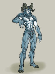 anthro balls boner cidius erection hooves horn male male_only penis satyr sheath solo