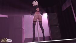 1girls 3d animated areolae ass ass_shake big_ass breasts dat_ass female female_only high_heels huge_ass laosduude nier nier:_automata nipples no_sound solo source_filmmaker thighhighs twerking video watermark yorha_2b