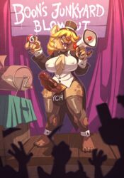 1futa 2018 5_fingers 5_toes anthro atryl ball balls_in_panties big_breasts big_penis black_tie_(suit) blonde_hair boon_digges bow_tie breasts brown_body brown_eyes brown_fur brown_nose claws cleavage clothed clothing curtains detailed_background dress_shirt dripping english_text erection fingers full-length_portrait fur futanari genitals gesture glans group gynomorph gynomorph_focus hair hair_over_eye hat headgear headwear hi_res holding_object humanoid_penis hyaenid intersex intersex_focus jacket legwear looking_at_viewer mammal megaphone nipple_outline one_eye_obstructed open_mouth partially_retracted_foreskin pawpads penis pinky_out poking_out portrait pubes sharp_teeth shirt signature solo_focus solo_futa spots spotted_hyena standing stockings suit teeth text thong toes top_hat topwear torn_clothing uncut underwear