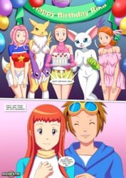 1boy 2020 7girls ^_^ anthro areola ass balloon banner bare_arms bare_back bare_shoulders bbmbbf belly belt birthday birthday_cake birthday_party bisexual blush breasts bridal_gauntlets brown_hair cake canine casual_nudity chest_tuft closed_eyes clothing comic crying detailed_background digihentai digimon digimon_adventure_02 digimon_tamers dog_tags dress elbow_gloves english_text erect_nipples excited eyewear feline female fingerless_gloves food foreplay fox fur gatomon gloves goggles grin hair hands_on_legs happy happy_birthday happy_birthday_rika happy_birthday_rika_2 holding_hands huge_breasts hugging human indoors inviting jewelry kari_kamiya legs lips long_hair looking_at_viewer looking_pleasured love male mammal mimi_tachikawa multicolored_fur multiple_girls mutual_yuri navel neck neck_tuft necklace nipples page palcomix palcomix_vip pale_skin panel pants party pink_hair red_hair renamon rika_nonaka seductive shirt short_hair shorts skirt smile sora_takenouchi standing straight strawberry surprise tagme takato_matsuki tank_top tears text two_tone_fur uncensored uncut whiskers white_fur yellow_fur yuri