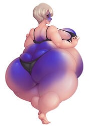 absurd_res allymoodyneko ass ass_cleavage big_breasts big_butt blueberry_(disambiguation) blueberry_inflation bra breasts butt_crack clothing female hair hi_res huge_butt human hyper inflation mammal panties underwear wide_hips