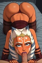 1girls ahsoka_tano ai_generated alien bare_shoulders big_breasts bimbo bimbo_lips bimbofication blowjob bounce breasts busty clone_wars colored_skin face_markings facial_tattoo fellatio female female_focus goldencharacters hi_res hourglass_figure humanoid indoors jedi jumping lipstick lucasfilm male markings montrals nail_polish orange_skin prostitution sleeveless solo star_wars star_wars_rebels tagme tentacle_hair togruta tubetop
