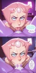 ai_generated amethyst_(steven_universe) annoyed annoyed_expression blowjob blowjob_face bookoflustfan cartoon_network cum cum_in_mouth cunnilingus lesbian_sex oral oral_sex pearl_(steven_universe) purple_skin tagme tired_eyes white_hair yuri