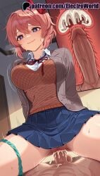 1boy 1girls 2025 ai_generated artist_name balls bar_censor blue_eyes blue_skirt blush breasts bust cervix chest clothed_female_nude_male clothed_sex cock cowgirl_position cross_section cum cum_in_pussy deep_penetration dick doki_doki_literature_club ejaculation electroworld eyebrows_visible_through_hair female fucking heart heart-shaped_pupils hi_res high_quality high_resolution highres intercourse internal_cumshot jacket legs_apart legs_spread love_making male motion_lines nude open_legs panties panties_around_one_leg patreon patreon_username penetration penis red_ribbon sayori_(doki_doki_literature_club) sex sexual_intercourse shirt skirt smile solo_focus splayed_legs spread_legs stable_diffusion straddling straight symbol-shaped_pupils testicles uncensored underwear uterus vaginal_penetration watermark x-ray