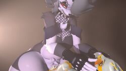 1boy 1girls anthro avian bird canid canid_demon canine canis clothed clothing crop_top demon duo faraday_(warfaremachine) female female_on_top fingerless_gloves fur furry grey_body grey_fur grey_hair hair hellhound helluva_boss hi_res interspecies joker0 loona_(helluva_boss) male male/female mammal mythological_canine mythological_creature mythology no_bra on_top orange_eyes penetration pinned pussy red_sclera sex two_tone_body two_tone_fur vaginal_penetration white_body white_eyes white_fur wolf wolf_girl