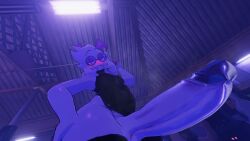 3d anthro balls big_balls big_penis clothed clothing cryptiacurves deltarune femboy furry goat green_glasses hi_res itzxenoshi male penis pink_eyes ralsei ralsei_(cryptiacurves) ralsei_with_white_fur solo thick_thighs thighhighs thighs undertale_(series) vrchat