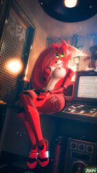 3d anthro big_breasts breast_grab crossed_legs female female_only five_nights_at_freddy's foxy_(fnaf) furry looking_at_viewer nude robot robot_girl sitting zealousrocket