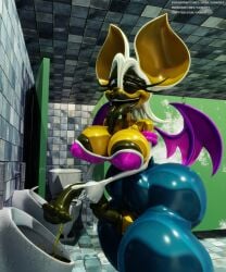 3d_(artwork) absurd_res animal_genitalia animal_penis areola armor bathroom big_breasts big_penis bodily_fluids breastplate breasts clothing curvy_figure digital_media_(artwork) equine_genitalia equine_penis eyelashes flared_penis genital_fluids genitals gynomorph hi_res hyper intersex lips mismatched_animal_genitalia mismatched_animal_penis mismatched_genitalia mismatched_penis peeing penis rouge_the_bat saliva sanory sega sonic_(series) sonic_the_hedgehog_(series) suit tail thick_lips tongue urine voluptuous vulva wings