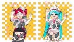 2d 2d_(artwork) 2girls artist_request ass ass_grab back_view baguette blue_eyes blue_hair blush breast_grab chef chef_hat chef_uniform clothing crying embarrassed embarrassed_female female food groping hatsune_miku kasane_teto kasane_teto_(sv) licking licking_pussy molestation motion_lines no_panties obsolete_meat orgasm pussy pussy_juice questionable_consent red_eyes red_hair simple_background skirt skirt_lift spread_ass synthesizer_v tears tongue tremble_spikes trembling twin_drills twintails undressing undressing_another utau vagina vocaloid