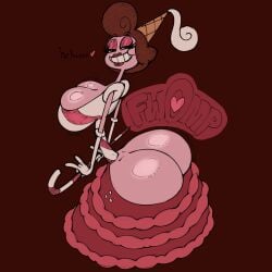 ass_expansion big_breasts breasts cane color_edit colored daredemon7000 female fwomp gigantic_ass gigantic_breasts gloves grin hat huge_ass huge_breasts hyper_ass long_neck looking_at_viewer massive_ass smile smiling_at_viewer smug suggestive suggestive_look wasp_waist