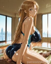 1girls ai_generated anime breasts breasts brown_eyes brown_hair eyes female fit long_hair nsfw sao stickyai sword_art_online yuuki_asuna
