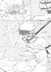 blindfold bondage collar gag gagged haikyuu!! huifaysong leash male male_focus male_only nishinoya_yuu open_mouth_gag restrained tongue_out