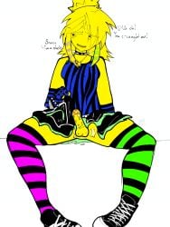 1futa balls boner clothed english_text explovara forsaken_(roblox) functionally_nude futa futanari genderfluid intersex male noob noob_(forsaken) noob_(roblox) party_noob_(forsaken) penis penis_out roblox roblox_game robloxian scene scene_hair self_upload solo tagme text