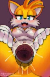2025 absurd_res anthro anthro_penetrated anus areola artist_name biped black_nose blue_eyes blush bodily_fluids breasts canid canine cheek_tuft chromatic_aberration clitoris clothing cum cum_in_pussy cum_in_vagina cum_inside cum_splatter digital_media_(artwork) disembodied_penis duo erect_nipples eyelashes facial_tuft fangs female female_anthro female_focus female_penetrated fingers fox fur genital_fluids genitals glistening glistening_breasts glistening_eyes glistening_genitalia glistening_vulva gloves gloves_only half-closed_eyes handwear handwear_only hi_res humanoid_genitalia humanoid_vulva looking_at_viewer low-angle_view male male/female male_penetrating male_penetrating_female mammal medium_breasts mostly_nude mostly_nude_anthro mostly_nude_female mtf_crossgender multicolored_body multicolored_fur narrowed_eyes navel nipples open_mouth open_smile penetration penile penile_penetration penis penis_in_vagina pink_areola pink_clitoris pink_nipples pussy rule_63 sega sex simple_background smile solo_focus sonic_(series) sonic_the_hedgehog_(series) spread_pussy spread_vulva spreading tails tails_the_fox tailsko teeth text tongue_showing tuft url vaginal_penetration voider_(artist) vulva white_body white_clothing white_fur white_gloves white_handwear white_inner_ear yellow_body yellow_fur