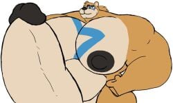 erect_nipples erection fat_fuck five_nights_at_freddy's five_nights_at_freddy's:_security_breach fnaf freddy_(fnaf) freddy_fazbear glamrock_freddy_(fnaf) hyper hyper_penis long_penis male manly muscular muscular_male tykehictow