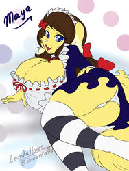 :3 fur large_breasts leonkatlovre maid tail