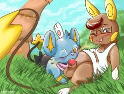 alolan_form alolan_raichu alternate_species blake_rothenberg blush clothing electricity fellatio female generation_4_pokemon generation_7_pokemon grey_eyes hi_res male male/female mostly_nude nintendo oral palm_tree penile penis plant pokemon pokemon_(species) pokemon_mystery_dungeon regional_form_(pokemon) scarf scarf_only screamoshaymin sex shinx shirt spike_chunsoft tank_top topwear tree tufted_fur yellow_eyes