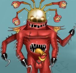 1boy 3_eyes 4_arms anglow cock_ring evilevilevil fish hook_hand male monster multi_arm multi_limb my_singing_monsters penis rare_anglow red_skin scars self_upload sharp_teeth solo_male spikes stomach_mouth tongue