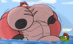 five_nights_at_freddy's five_nights_at_freddy's:_security_breach fnaf glamrock_foxy_(fnaf) in_water montgomery_gator_(fnaf) monty_gator tykehictow
