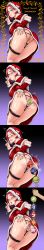 anal_beads anal_beads_in_ass anal_beads_pull ass_grab beads black_thong christmas christmas_headwear christmas_outfit double_peace_sign gaping_anus grabbing_ass grabbing_own_ass green_eyes green_nails juna_juna_juice lifting_ass milf naomi_(juna_juna_juice) red_hair thong v_sign