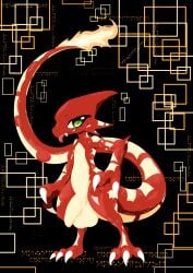 2025 3_fingers 3_toes absurd_res anthro balls blep cel_shading charmeleon claws countershading cute_fangs eyelashes fan_character fangs feet femboy finger_claws fingers fire flaming_tail foreskin forked_tongue generation_1_pokemon genitals green_eyes hi_res humanoid_genitalia lineless lizard long_tail looking_at_viewer male markings nintendo penis pokemon pokemon_(species) pupils red_body red_scales reptile scale_markings scales scalie shaded shadowsoulful slit_pupils solo spikes spikes_(anatomy) tail tan_body tan_scales teeth toe_claws toes tongue tongue_out zethe_(shadowsoulful)