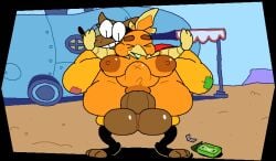 animated anthro ass balls beak big_butt black_sclera bouncing_breasts breasts brown_body candy captain_rescue_(character) chewing_gum circle_eyebrows clothing dessert duo eyebrows feet female female_penetrated food full_nelson generation_3_pokemon genitals gum head_feathers male male/female male_penetrating mammal navel neck_tuft nintendo nipples nude open_mouth orange_body outside penetration penis pokemon pokemon_(species) procyonid raccoon sex short_playtime stomach_bulge superhero superhero_costume superiorfox talons thick_thighs toes torchic torchy tuft vaginal_penetration vaginal_penetration yellow_clothing